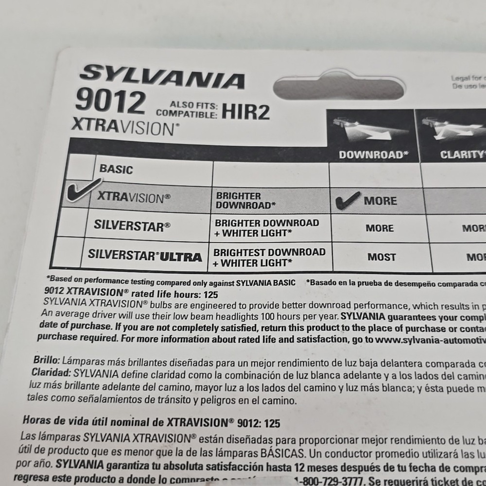 Sylvania XtraVision 9012 Two Bulbs Headlight Replacement OE HIR2 55W NEW - Picture 6 of 6